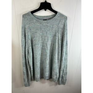 New Way Soft Cloth All Day Checkerboard pale greem multi men's XXL sweater. NWOT